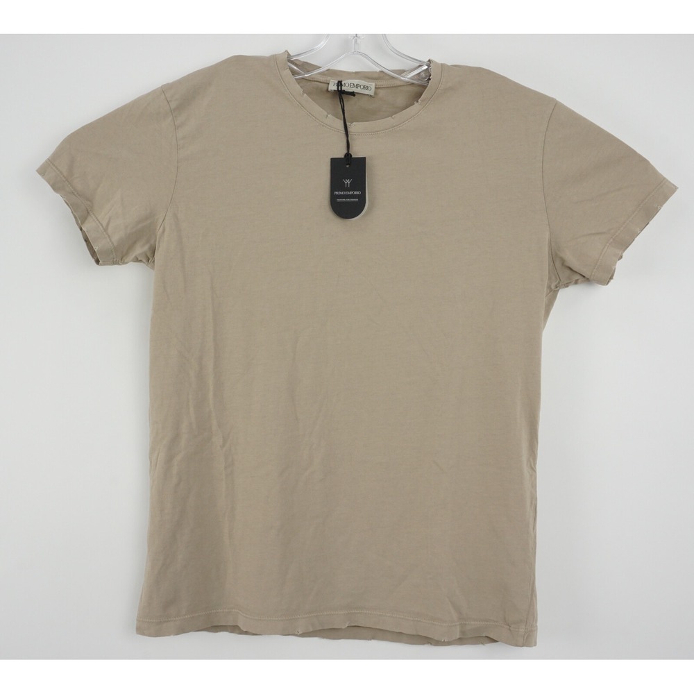 New Primo Emporio Sabbia Mens Small Short Sleeve Light Brown 100% Cotton T-Shirt